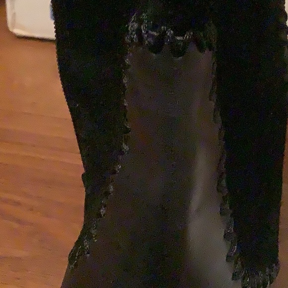 Vintage Suede and leather platform wedge heel boots 3.25” - Picture 3 of 12